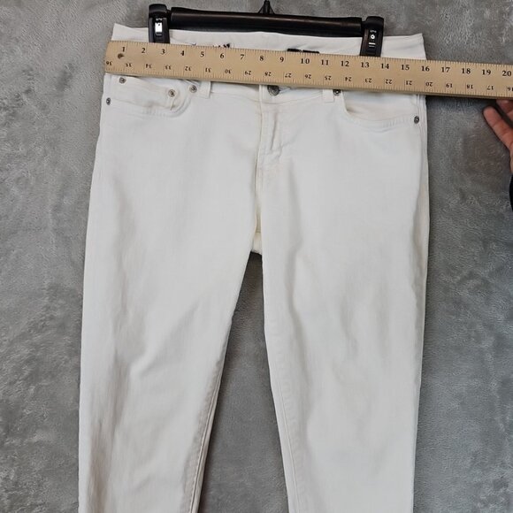 Red Engine Viper Skinny Crop Jeans Womens Size 29 White Stretch Y2K Made In USA - Picture 8 of 13